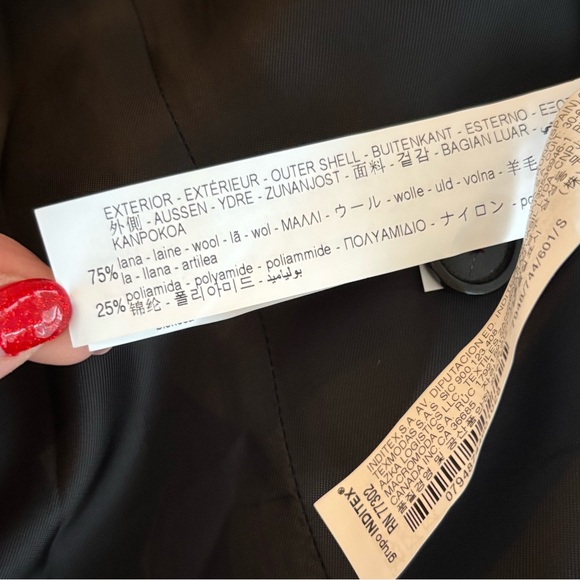 ZARA MANTECO Wool Blend Double Breasted Long Coat Red S - Picture 7 of 17